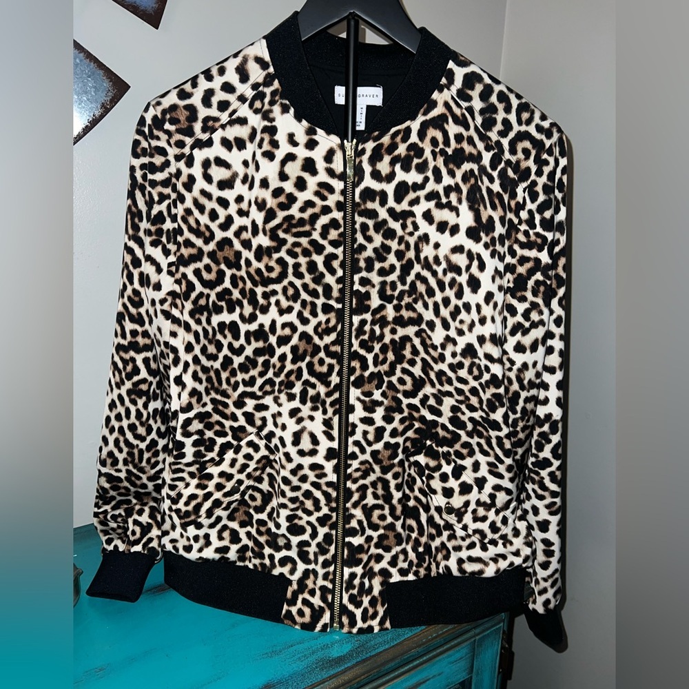 Susan Graver Animal Print Bomber Jacket